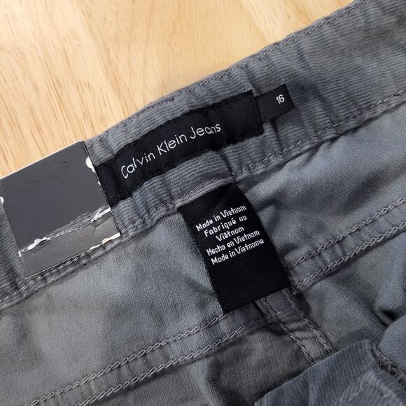 NWT Calvin Klein Jeans Gray Corduroy Straight Leg Sz. 16 Cotton Stretch - Picture 5 of 14